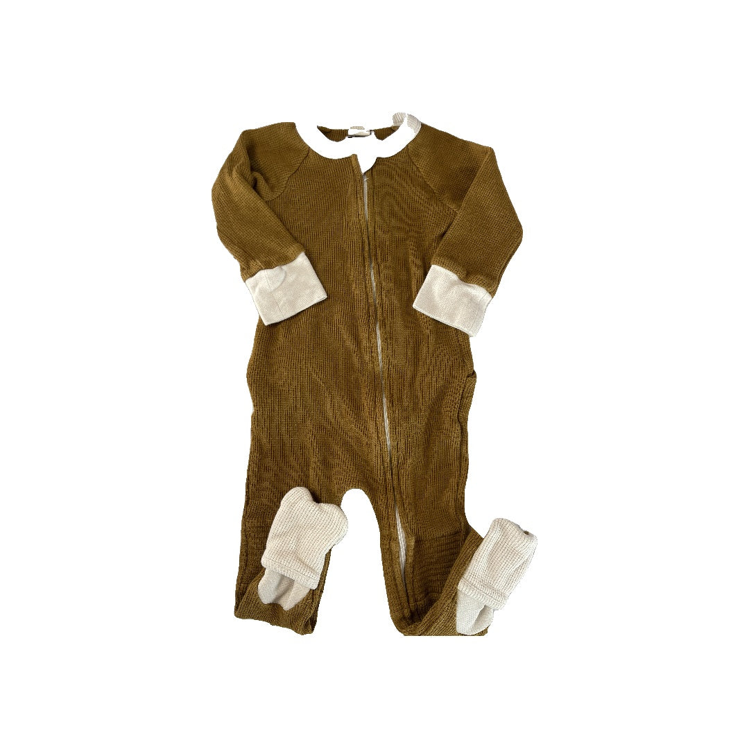 Goumi Unisex Brown | cream Pajamas Size: 12-18 months Brown | cream