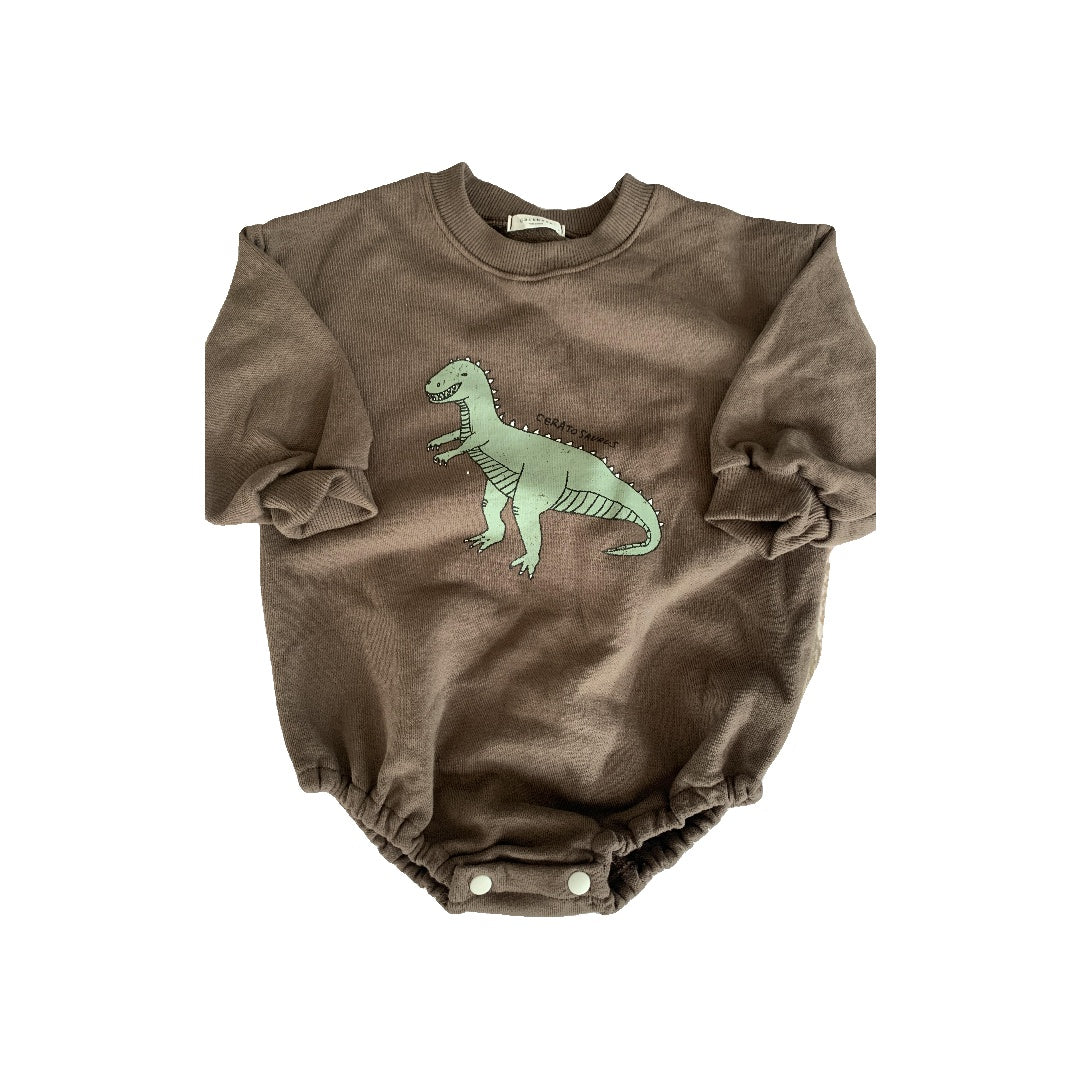 Blackbean Boys Brown | Dinosaur Long Sleeve Outfit Size: 12-18 months Brown | Dinosaur