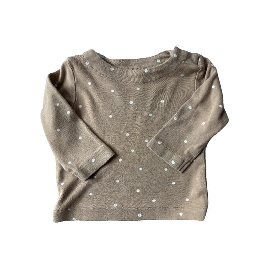 Colored Organics Girls Brown | Dots Long Sleeve Shirt Size: 6-12 months Brown | Dots