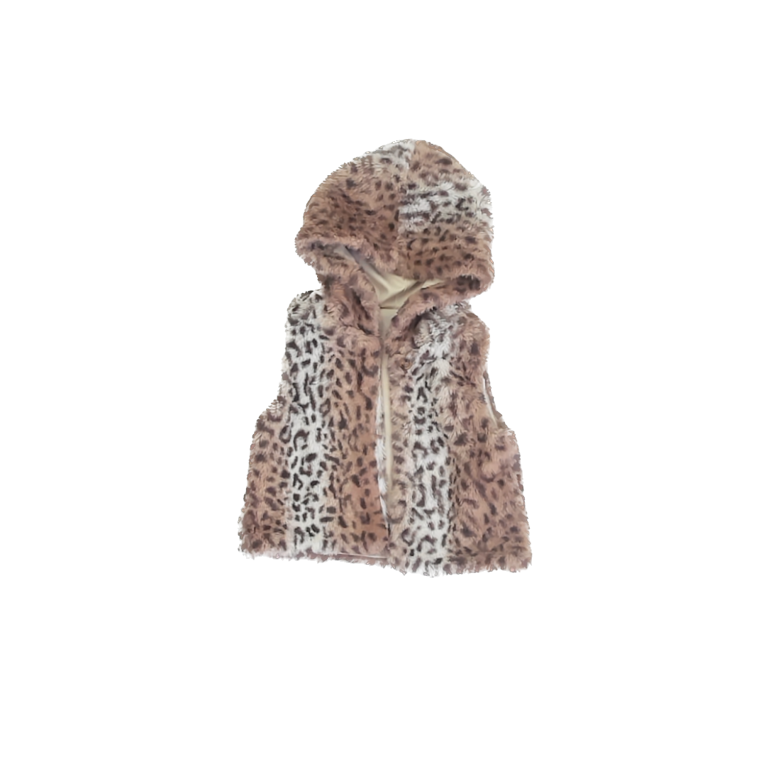 Wonder Nation Girls Brown Faux Fur Vest Size: 2T Brown Faux Fur