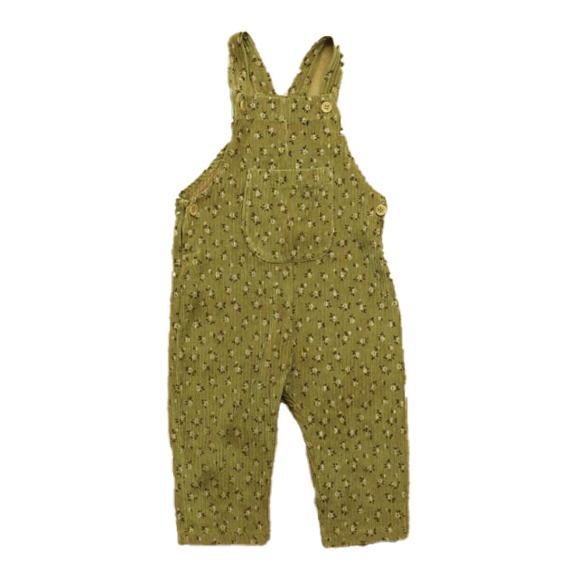 Zara Girls Brown Floral Overalls Size: 12-18 Months