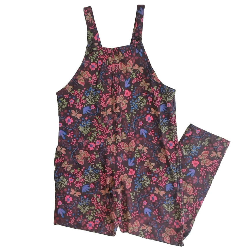 Mightly Girls Brown Floral Romper Size: 6-14 Years Brown Floral