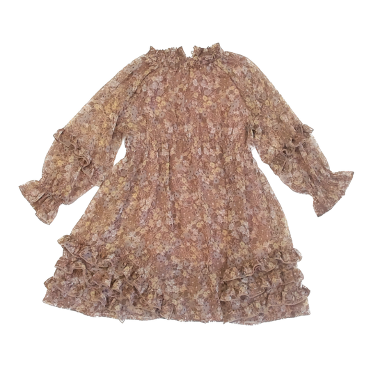 Noralee Girls Brown Floral Dress Size: 6 Years Brown Floral