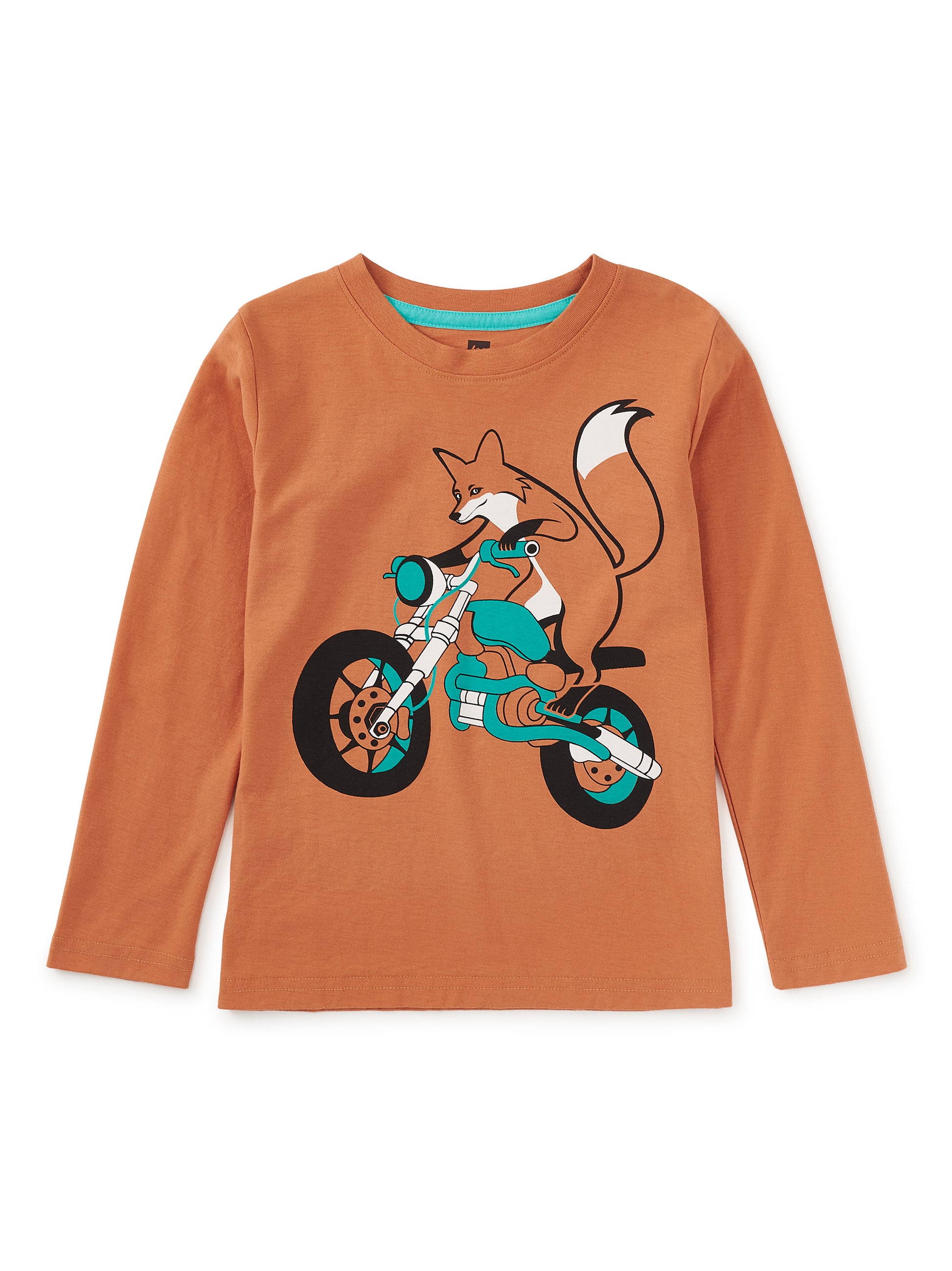 Tea Collection Boys Brown Fox Long Sleeve T-Shirt Size: 5T Brown Fox
