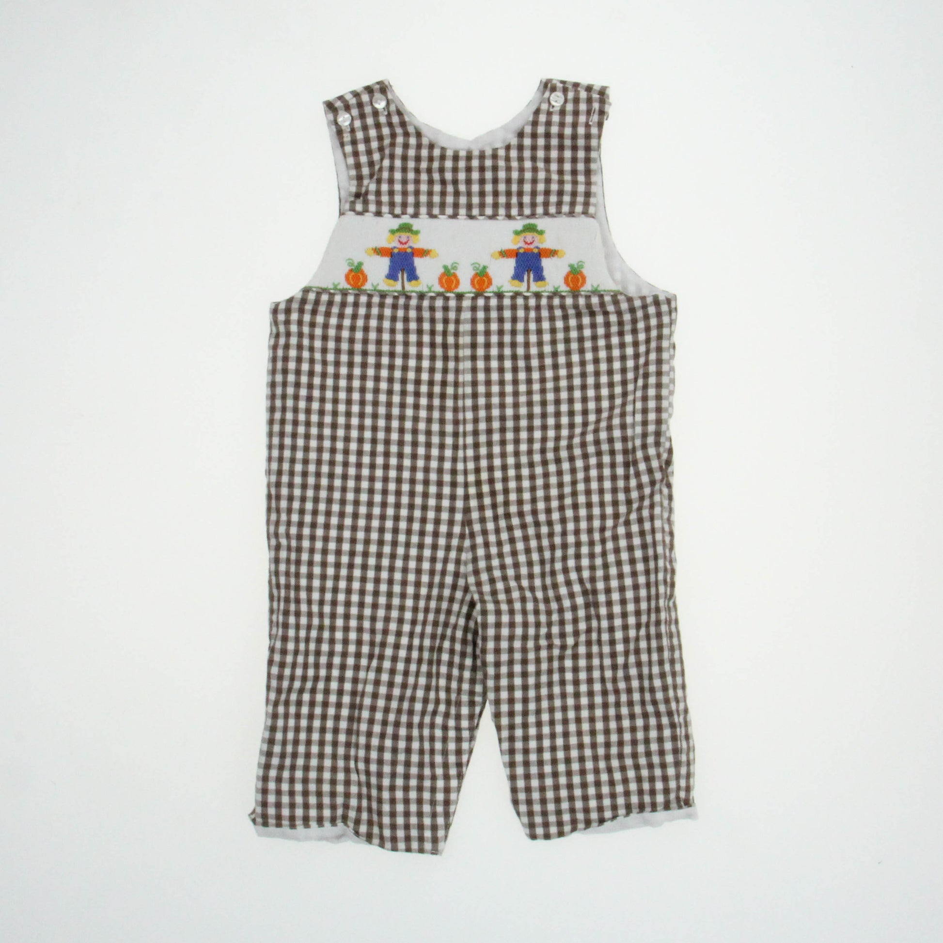 Petite Palace Boys Brown | Gingham Romper Size: 12 Months Brown | Gingham