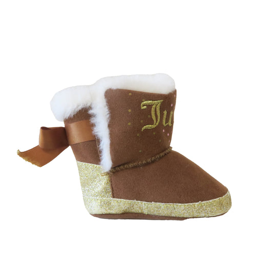 Juicy Couture Girls Brown | Gold Boots Size: 2 Infant