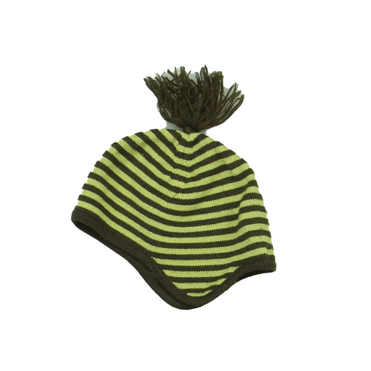 threads Boys Brown | Green Winter Hat Size: 0-6 Months Brown | Green