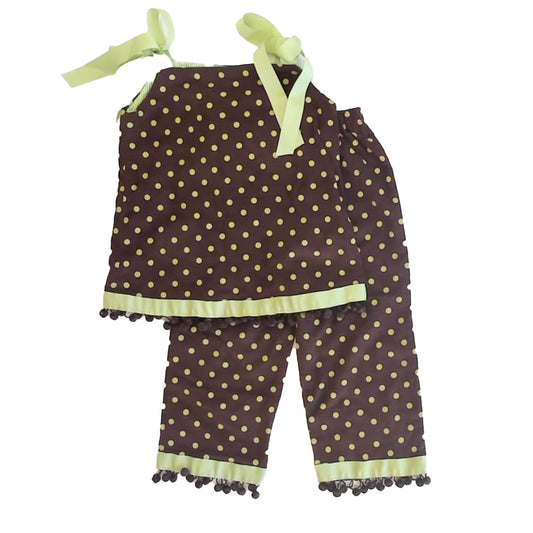 Smartie Britches Girls Brown | Green Dress Size: 5T Brown | Green