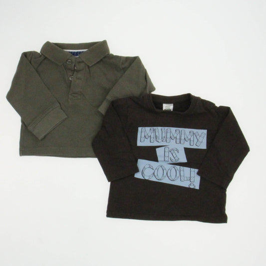 Zara Boys Brown | Green Long Sleeve Shirt Size: 3-6 Months Brown | Green