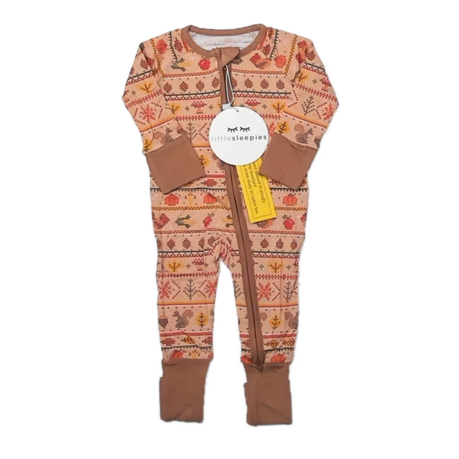 Little Sleepies Unisex Brown Harvest 1-piece Non-footed Pajamas Size: 0-3 Months Brown Harvest