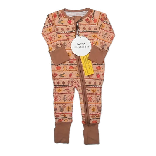 Little Sleepies Unisex Brown Harvest 1-piece Non-footed Pajamas Size: 0-3 Months Brown Harvest