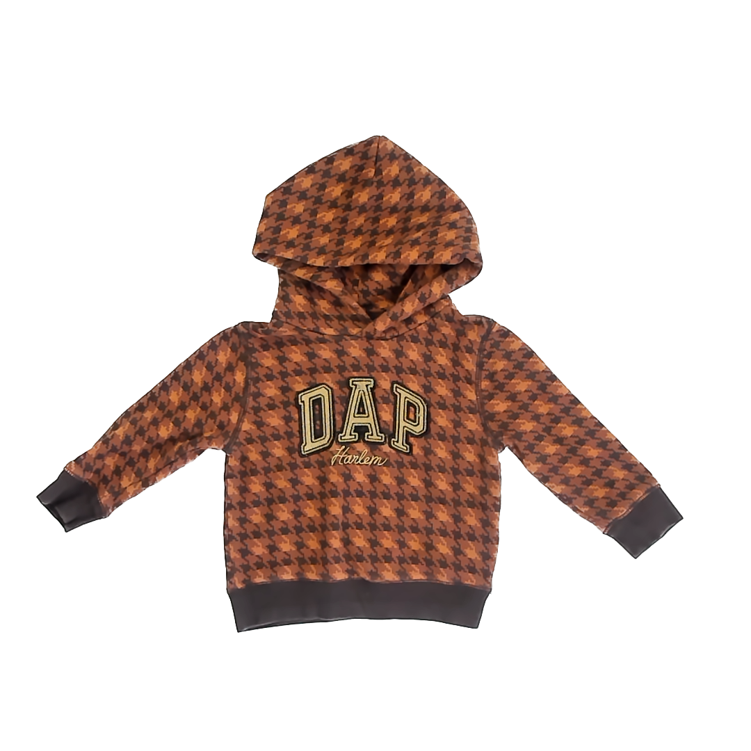 Dap x Gap Boys Brown Herringbone Hoodie Size: 2T Brown Herringbone