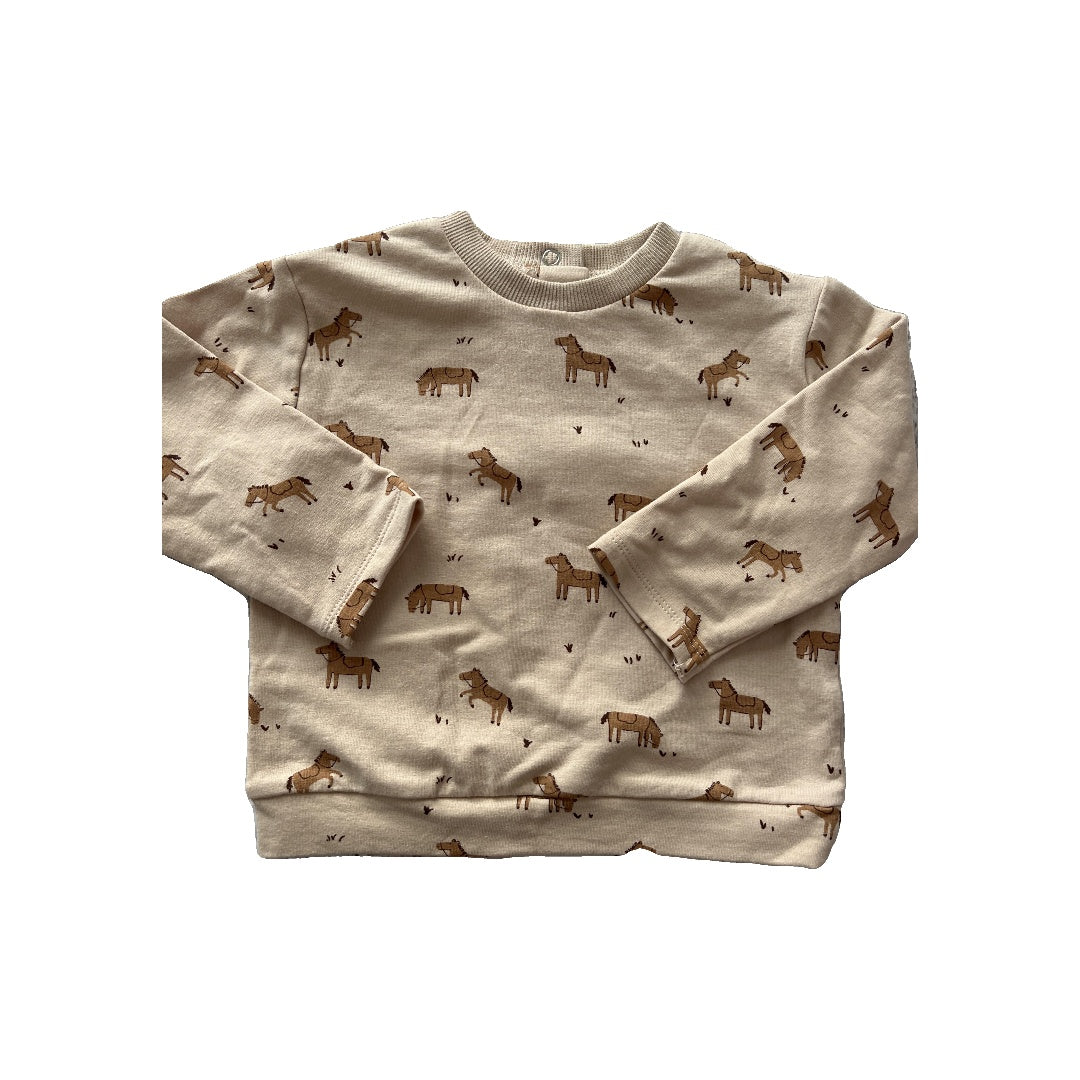 Focus Unisex Brown | Horses Sweatshirt Size: 18 months Brown | Horses