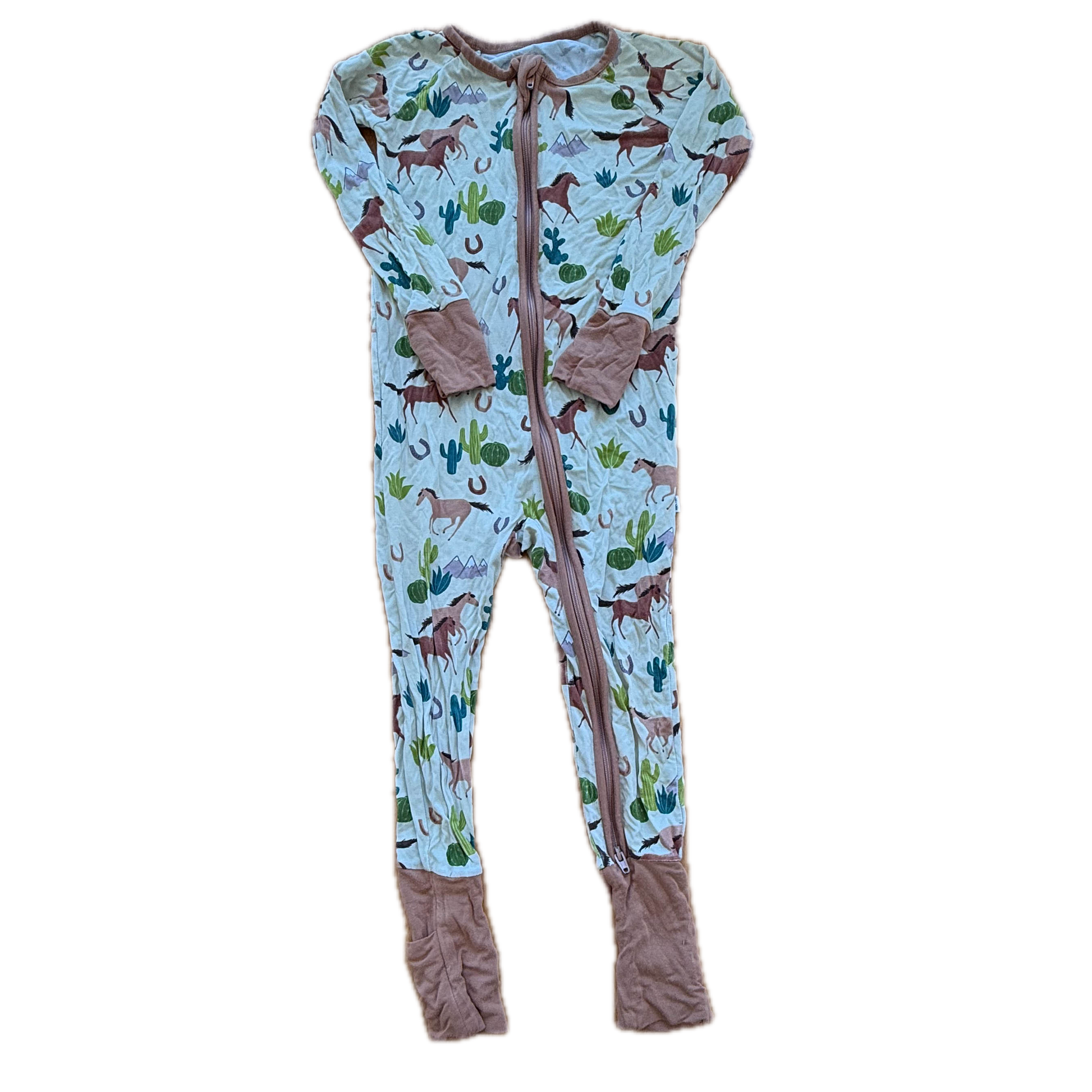 Little Sleepies Unisex Brown Horses 1-piece Non-footed Pajamas Size: 18-24 Months Brown Horses