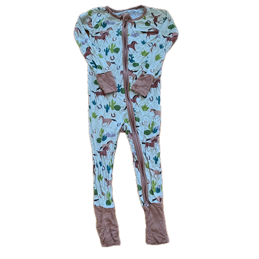 Little Sleepies Unisex Brown Horses 1-piece Non-footed Pajamas Size: 18-24 Months Brown Horses