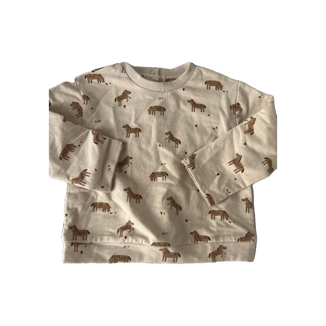 Focus Unisex Brown | Horses Sweatshirt Size: 24 months Brown | Horses