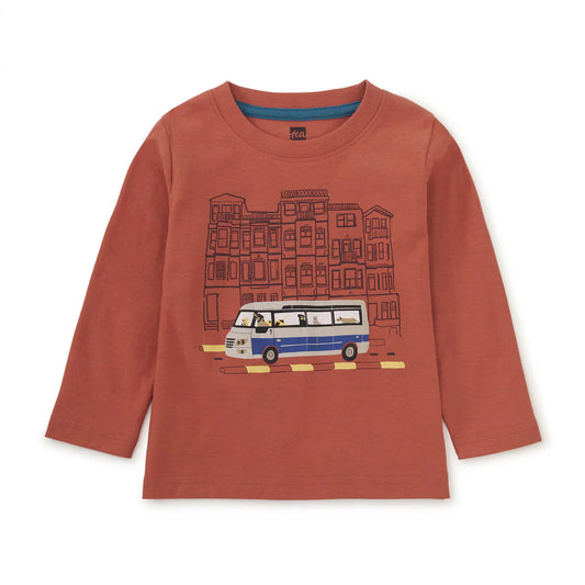 Tea Collection Boys Brown Istanbul Bus T-Shirt Size: 12 Years Brown Istanbul Bus