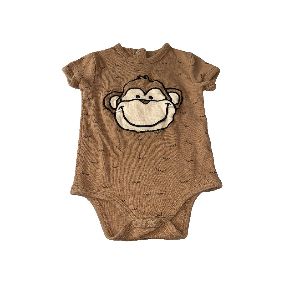 Kid Tees Unisex Brown | Monkey Onesie Size: 12M Brown | Monkey