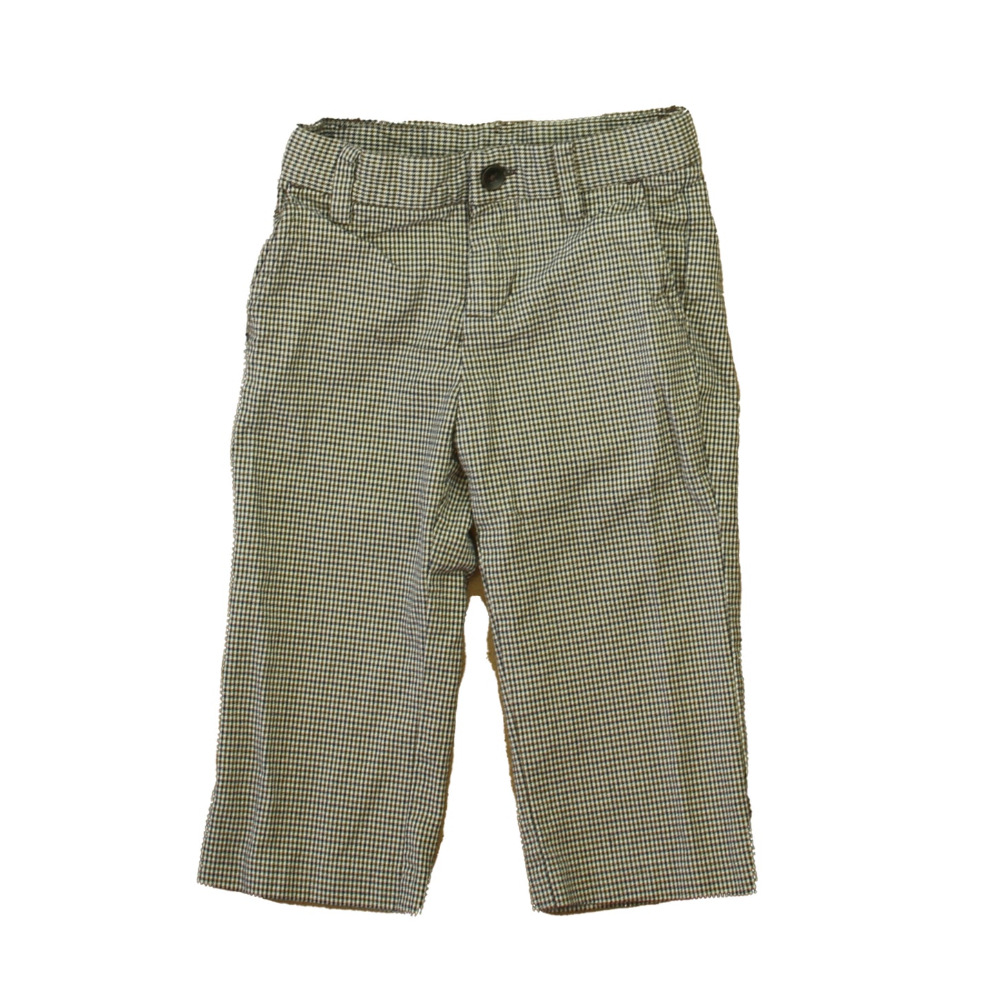 Janie and Jack Boys Brown | Navy Houndstooth Pants Size: 18-24 Months