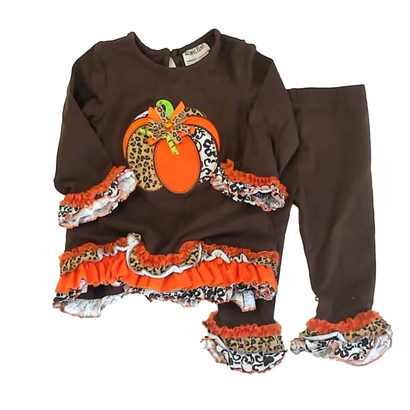 Rare Too Girls Brown | Orange Pumpkin Apparel Sets Size: 18 Months Brown | Orange Pumpkin