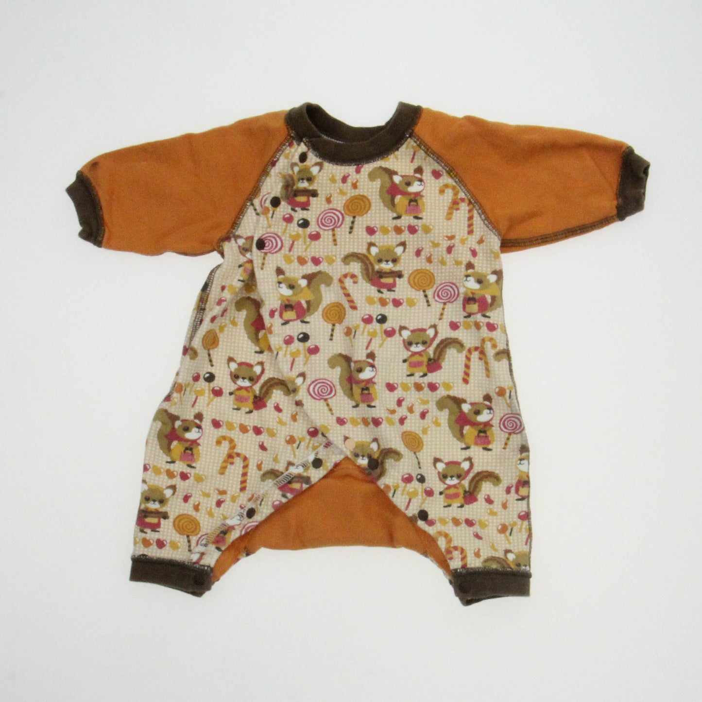 Bit'z Kids Unisex Brown | Orange Long Sleeve Outfit Size: 0-3 Months Brown | Orange