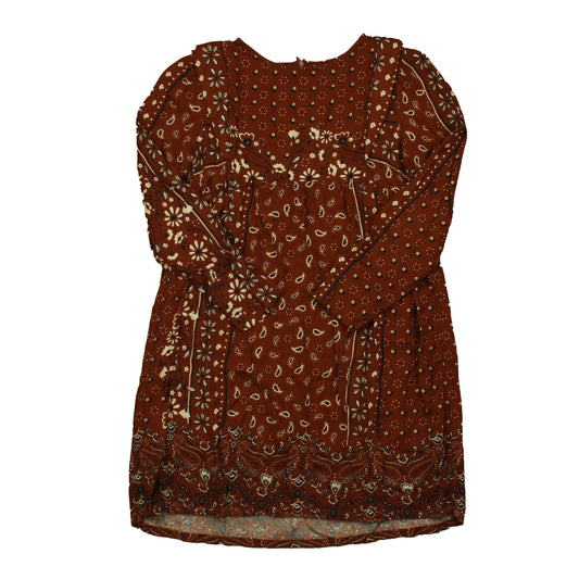 Zara Girls Brown Paisley Dress Size: 13-14 Years