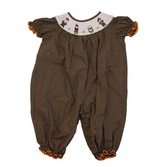 Stellybelly Girls Brown Pilgrims and Indians Long Sleeve Outfit Size: 18 Months