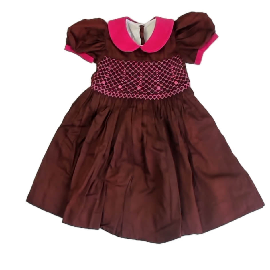 Lolo's Children Couture Girls Brown | Pink Dress Size: 4T Brown | Pink