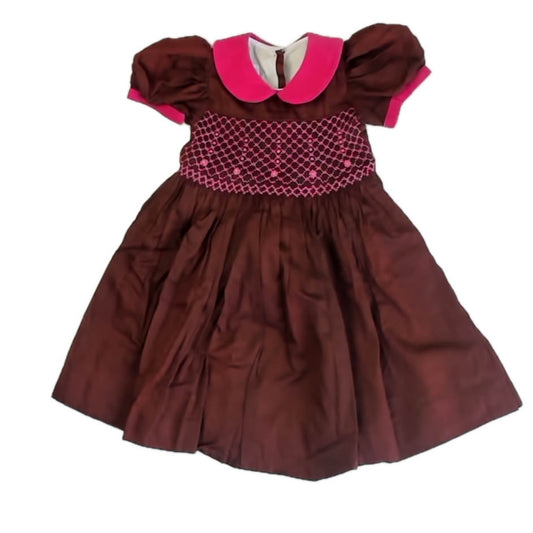 Lolo's Children Couture Girls Brown | Pink Dress Size: 4T Brown | Pink