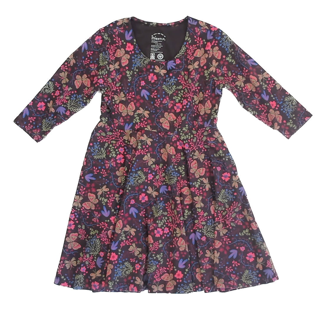 Mightly Girls Brown | Pink Dress Size: 10 Years Brown | Pink