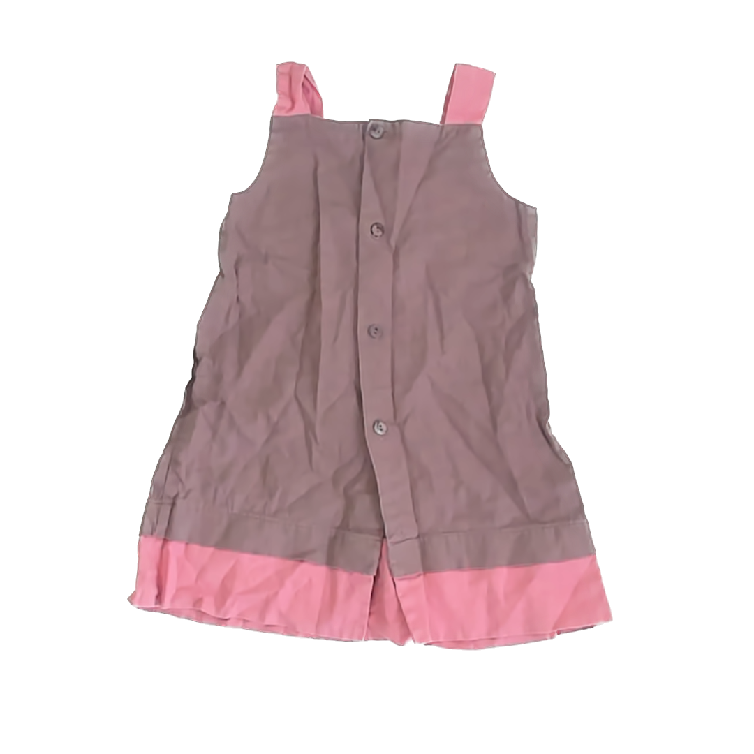 Jacadi Girls Brown | Pink Dress Size: *3-4T Brown | Pink
