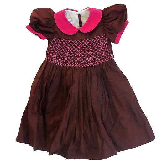 Lolo's Girls Brown | Pink Dress Size: 4T Brown | Pink