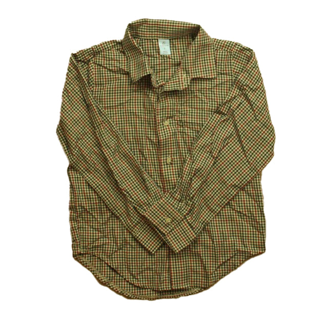 Class Club Boys Brown Plaid Button Down Long Sleeve Size: 7 Years