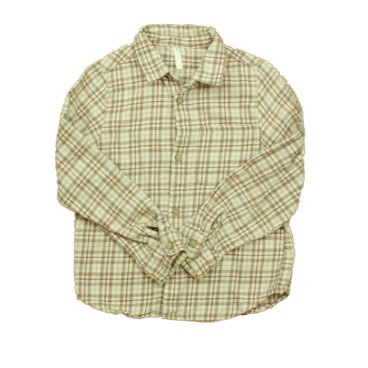 Rylee + Cru Boys Brown Plaid Button Down Long Sleeve Size: 8-9 Years