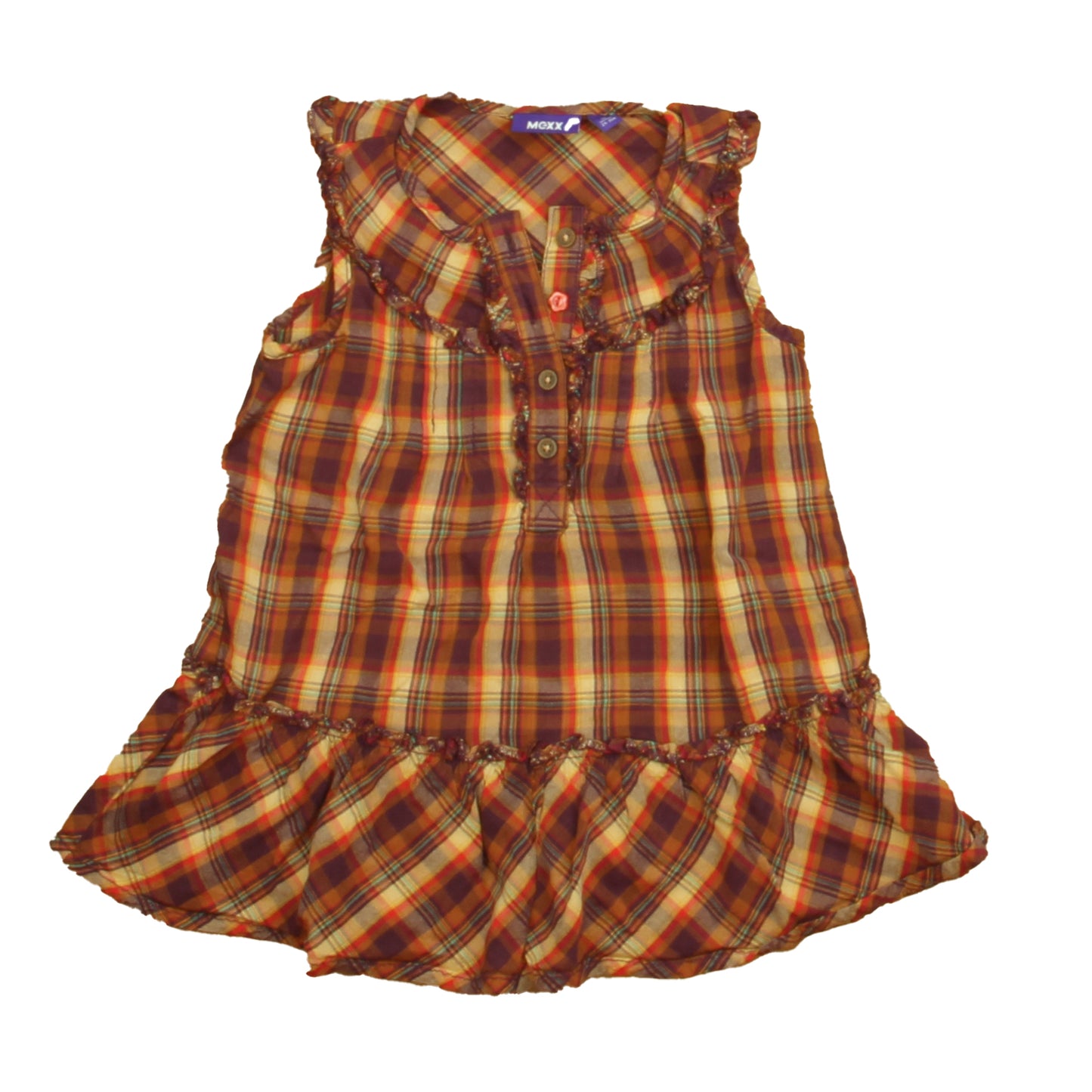 Mexx Girls Brown Plaid Blouse Size: 2-3T Brown Plaid