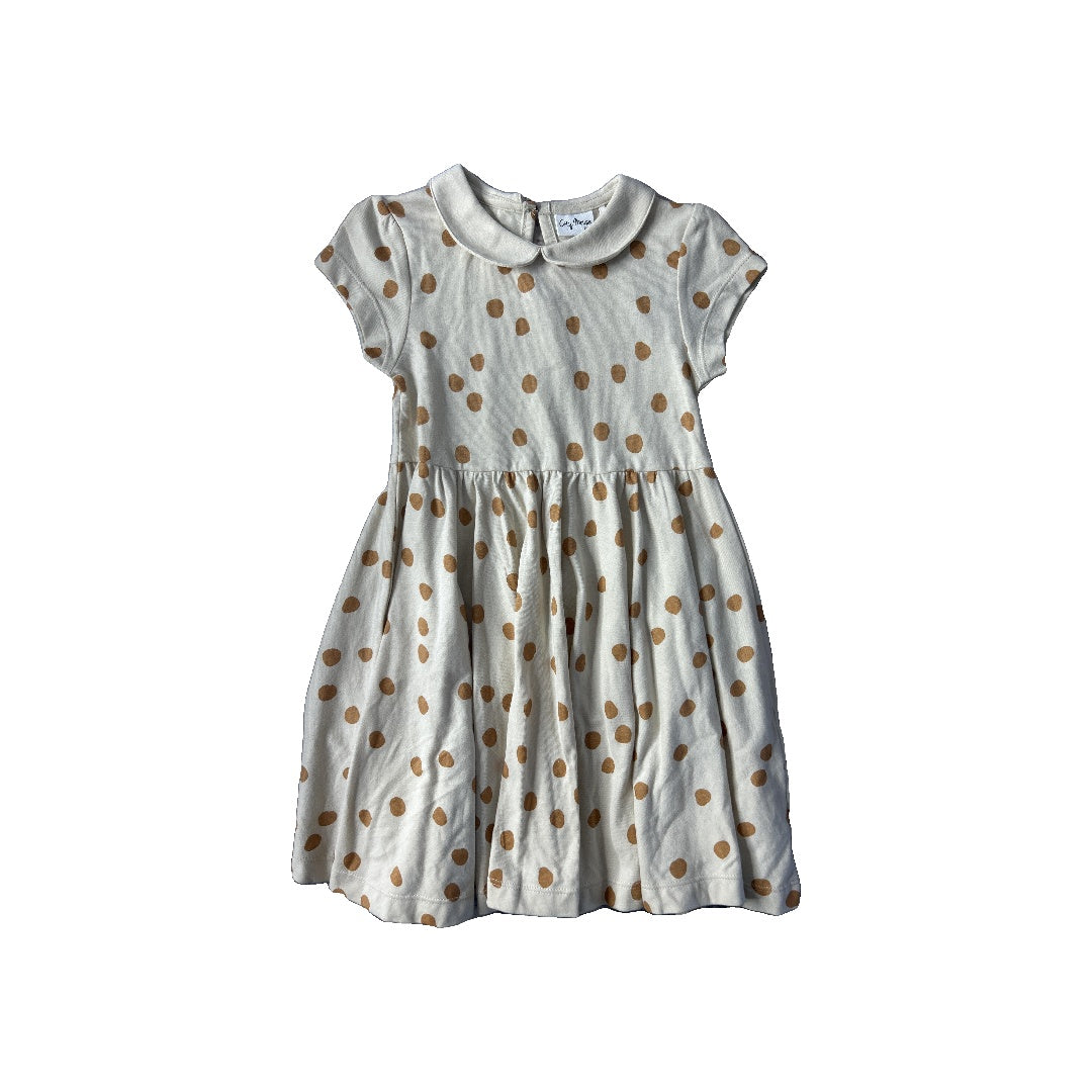 City Mouse Girls Brown | polka dot Button Down Short Sleeve Size: 4T Brown | polka dot