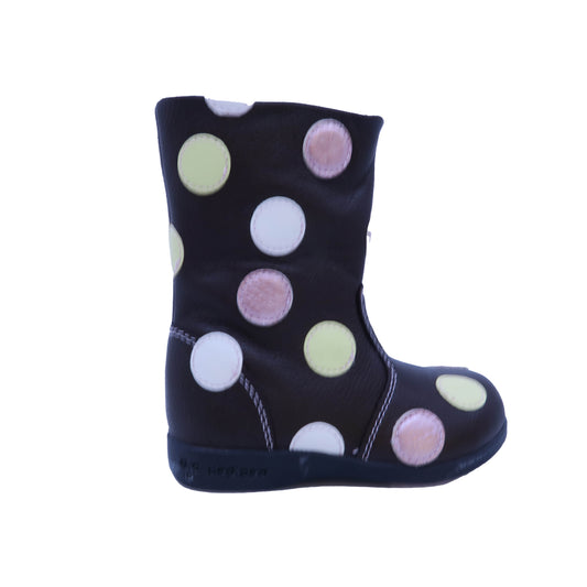 Pediped Girls Brown | Polka Dots Boots Size: 6-6.5 Toddler Brown | Polka Dots