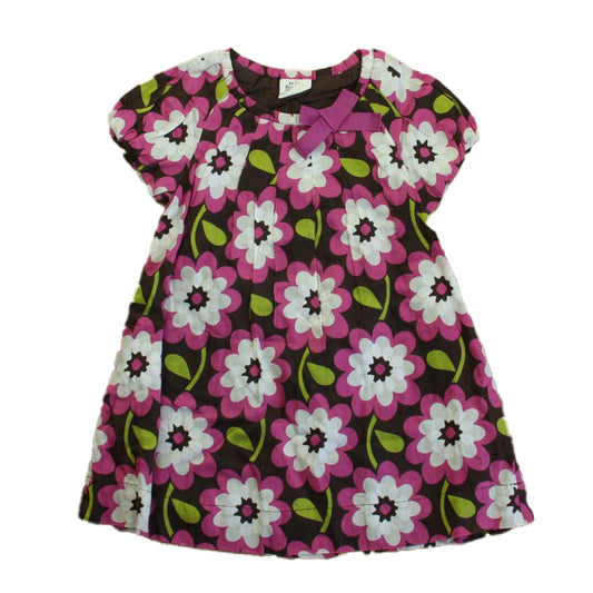 Boden Girls Brown | Purple Floral Dress Size: 3-4T Brown | Purple Floral