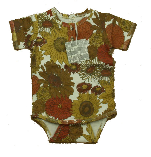 Kate Quinn Girls Brown | Rust Floral Onesie Size: 12-18 Months