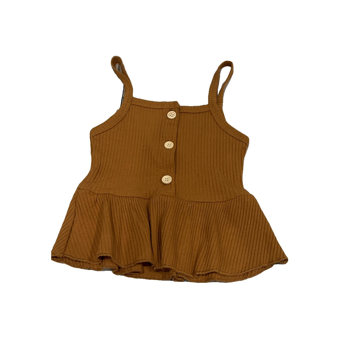 Sol Baby Girls Brown | Rust Tank Top Size: 6-12 months Brown | Rust