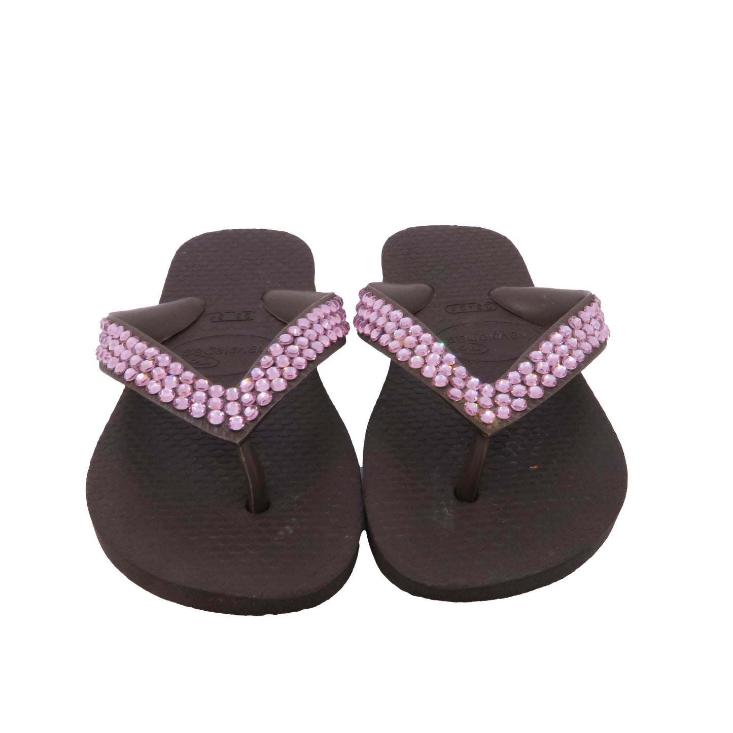 Havaianas Girls Brown Sequins Flip Flops Size: 7-8 Toddler Brown Sequins