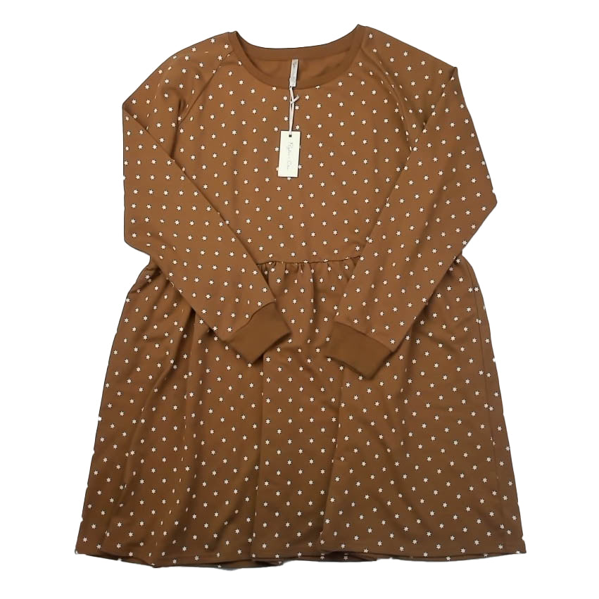 Rylee + Cru Girls Brown Stars Dress Size: Adult Small Brown Stars