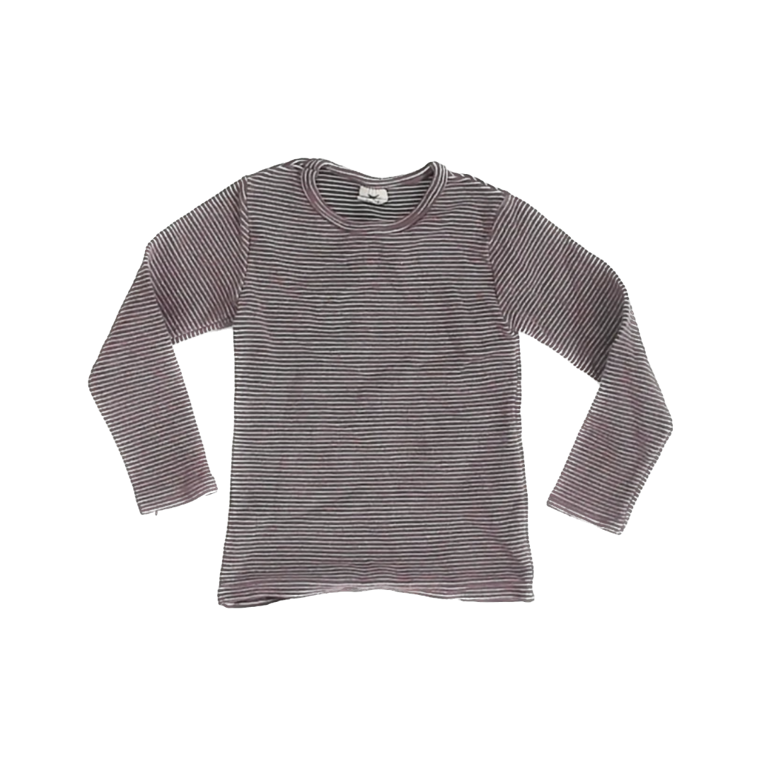 saerobin Unisex Brown Stripe Long Sleeve Shirt Size: *3-4T Brown Stripe