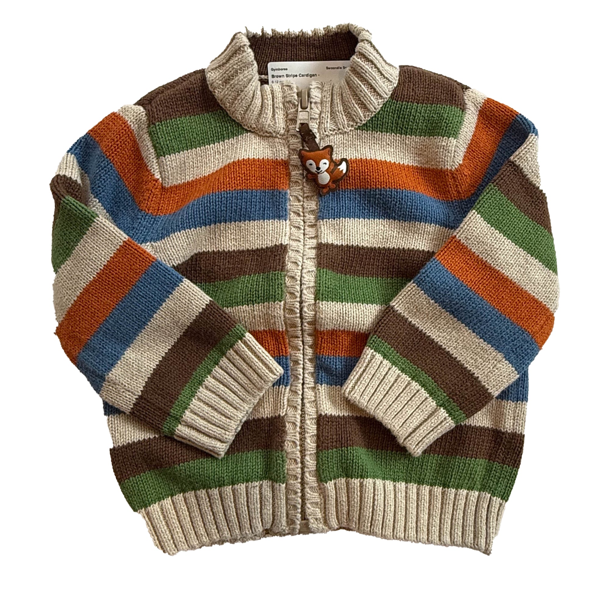 Gymboree Boys Brown Stripe Cardigan Size: 6-12 Months Brown Stripe