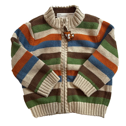 Gymboree Boys Brown Stripe Cardigan Size: 6-12 Months Brown Stripe