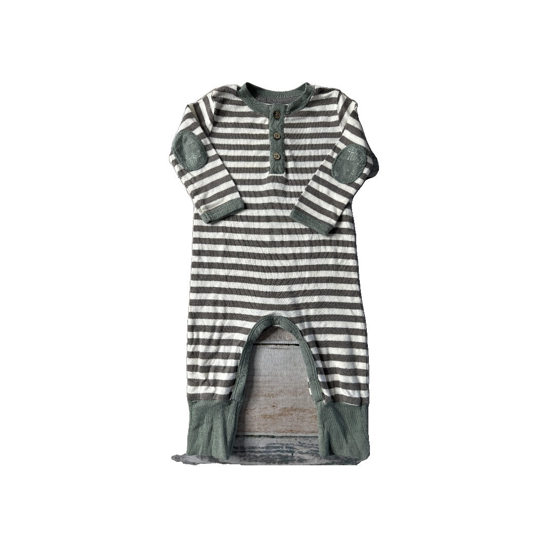 Burt's Bees Boys Brown | Striped Long Sleeve Outfit Size: 3-6 months Brown | Striped