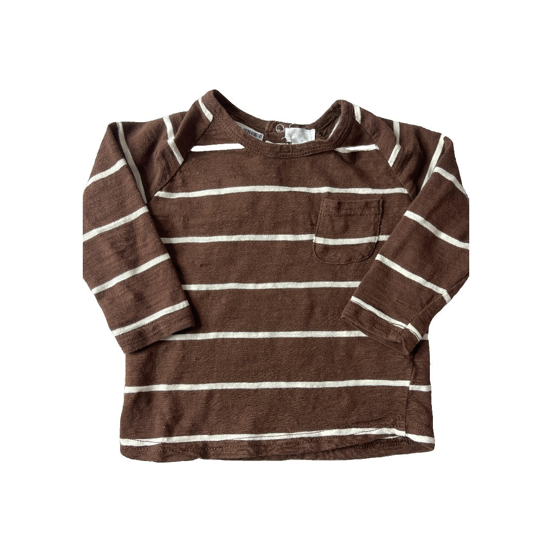 Jamie Kay Boys brown striped Long Sleeve Shirt Size: 6-12 months brown striped
