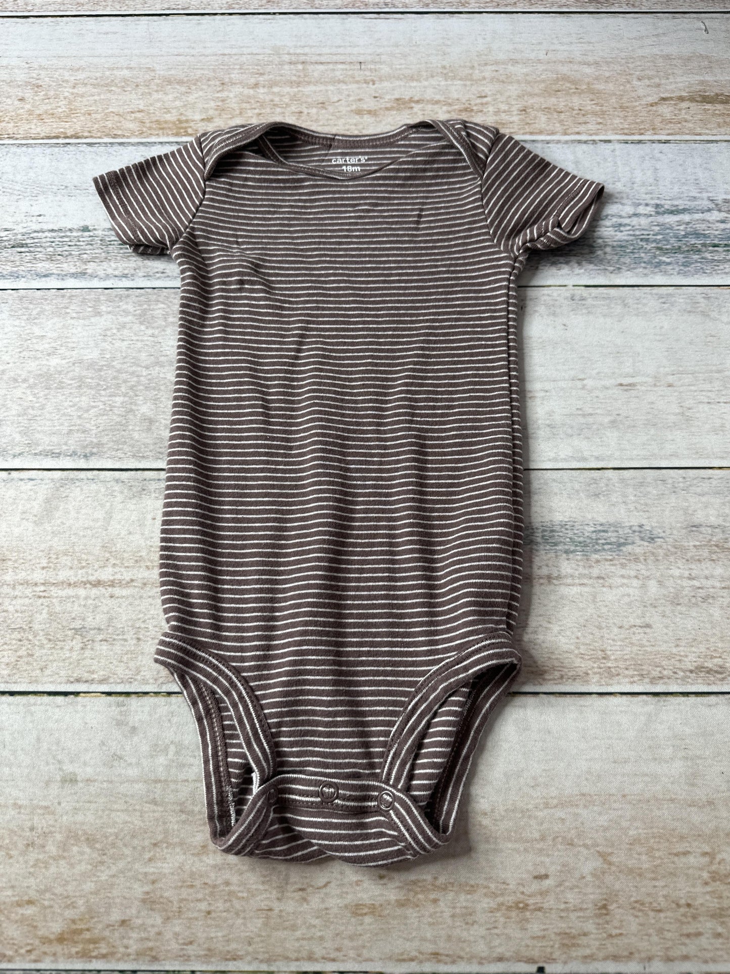 Carters Unisex brown striped Onesie Size: 18 months brown striped