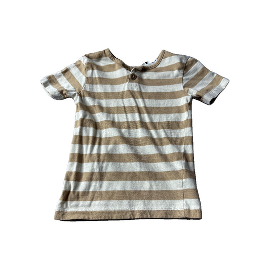 Colored Organics Boys Brown | Striped T-Shirt Size: 18-24 months Brown | Striped