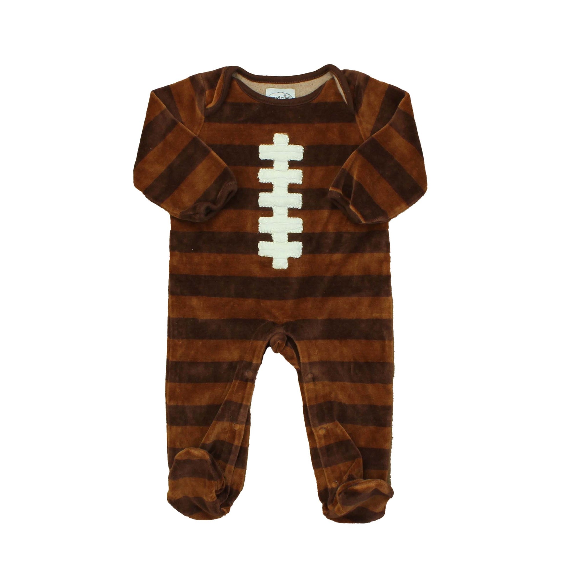 Mudpie Boys Brown | Stripes Long Sleeve Outfit Size: 0-6 Months Brown | Stripes